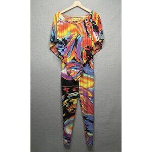 Frou Frou by Christine Arce Jumpsuit Romper Multicolor Marble Swirl Design M/L